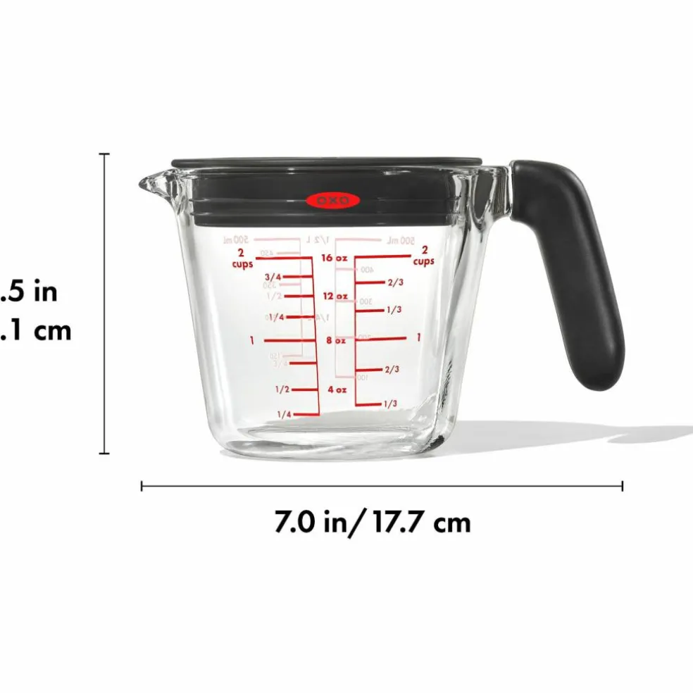 Målebeger med lokk 0,5 liter, glass