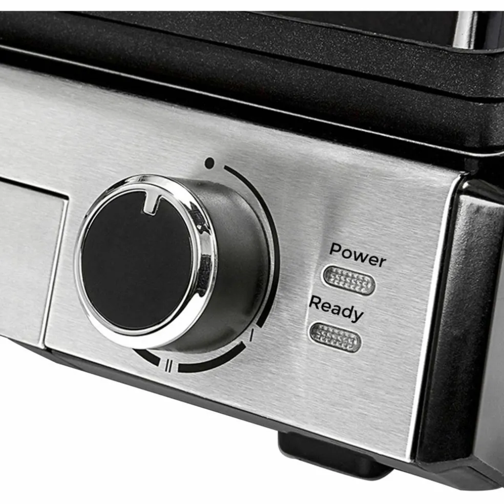 Møn Proff bord/paninigrill, rustfritt stål/svart