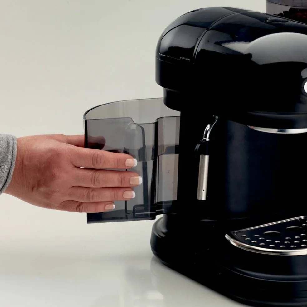 Moderna Espressomaskin med kaffekvern, sort