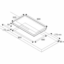 Modern P905CMODX gasskokeplate 5-bluss 90 cm, rustfritt stål