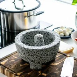 Molcajete morter & pistill, granitt