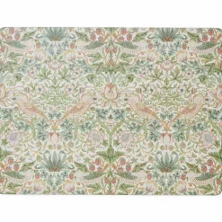Morris & Co Strawberry Thief bordbrikker 4-pakning, grønn