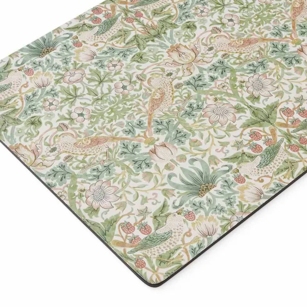 Morris & Co Strawberry Thief bordbrikker 4-pakning, grønn