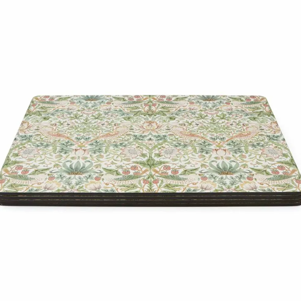 Morris & Co Strawberry Thief bordbrikker 4-pakning, grønn