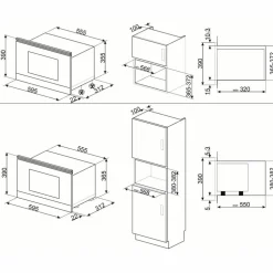 MP122B3 Linea integrert mikrobølgeovn 60 cm, svart