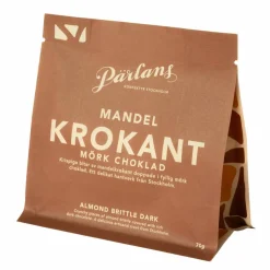 Mørk sjokolade 70 g, krokant med mandler