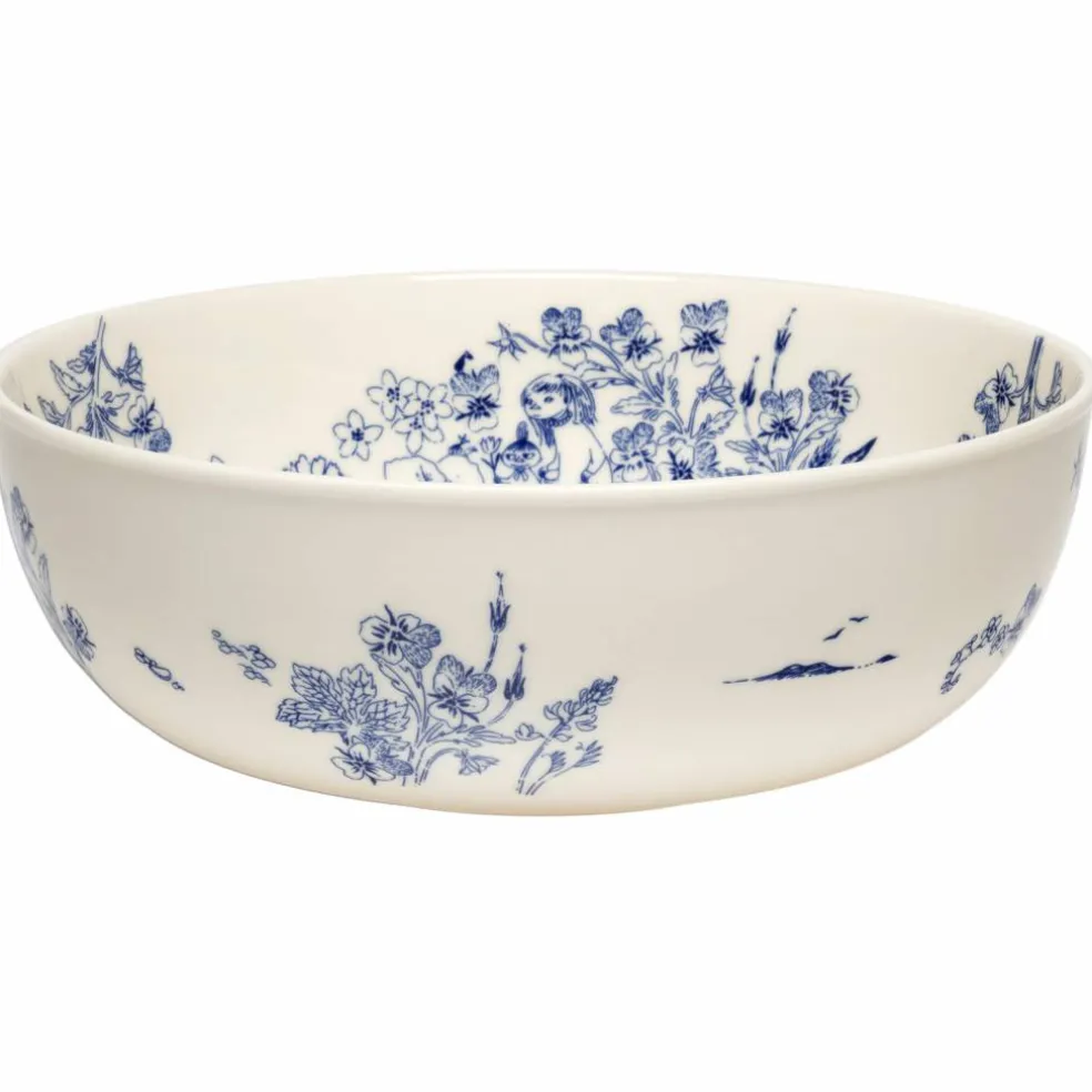 Mummi Haru serveringsskål 28 cm, blå/hvit