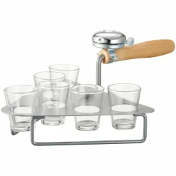 Mura mursparkel med ringeklokke + 6 snapsglass