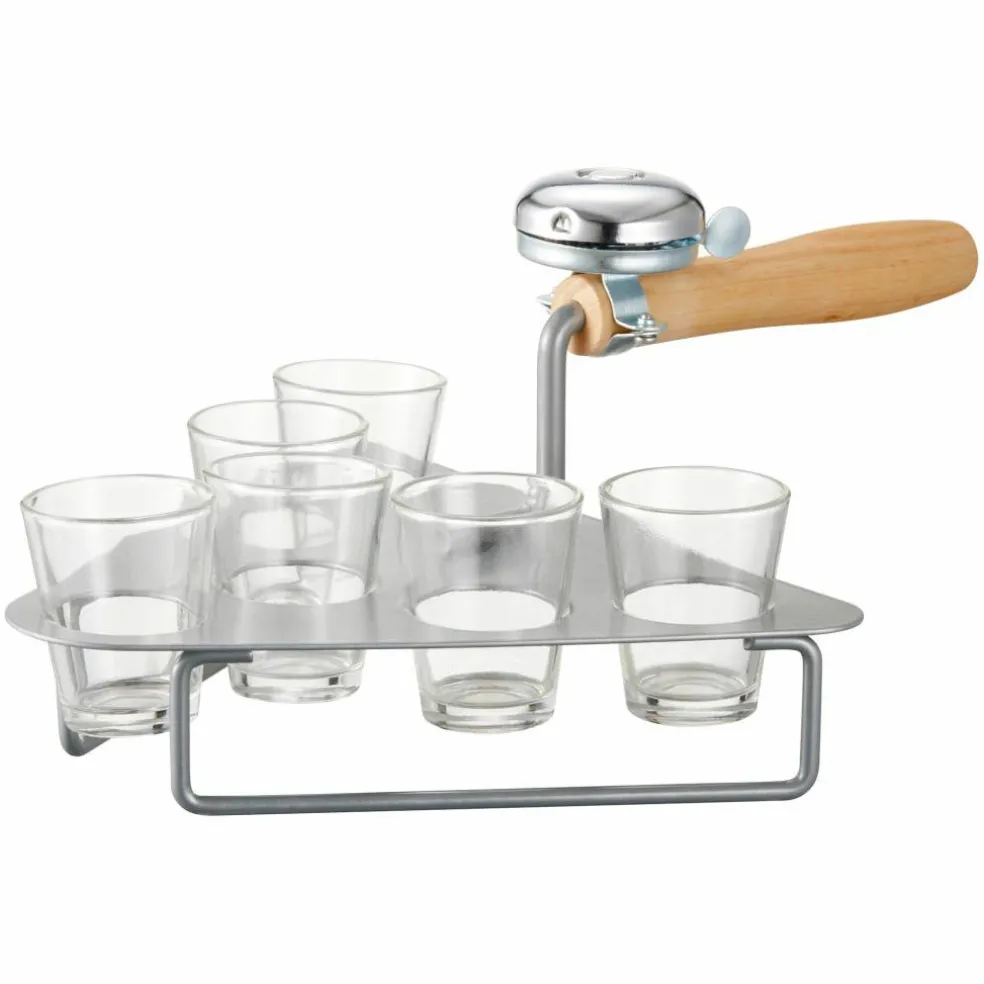 Mura mursparkel med ringeklokke + 6 snapsglass
