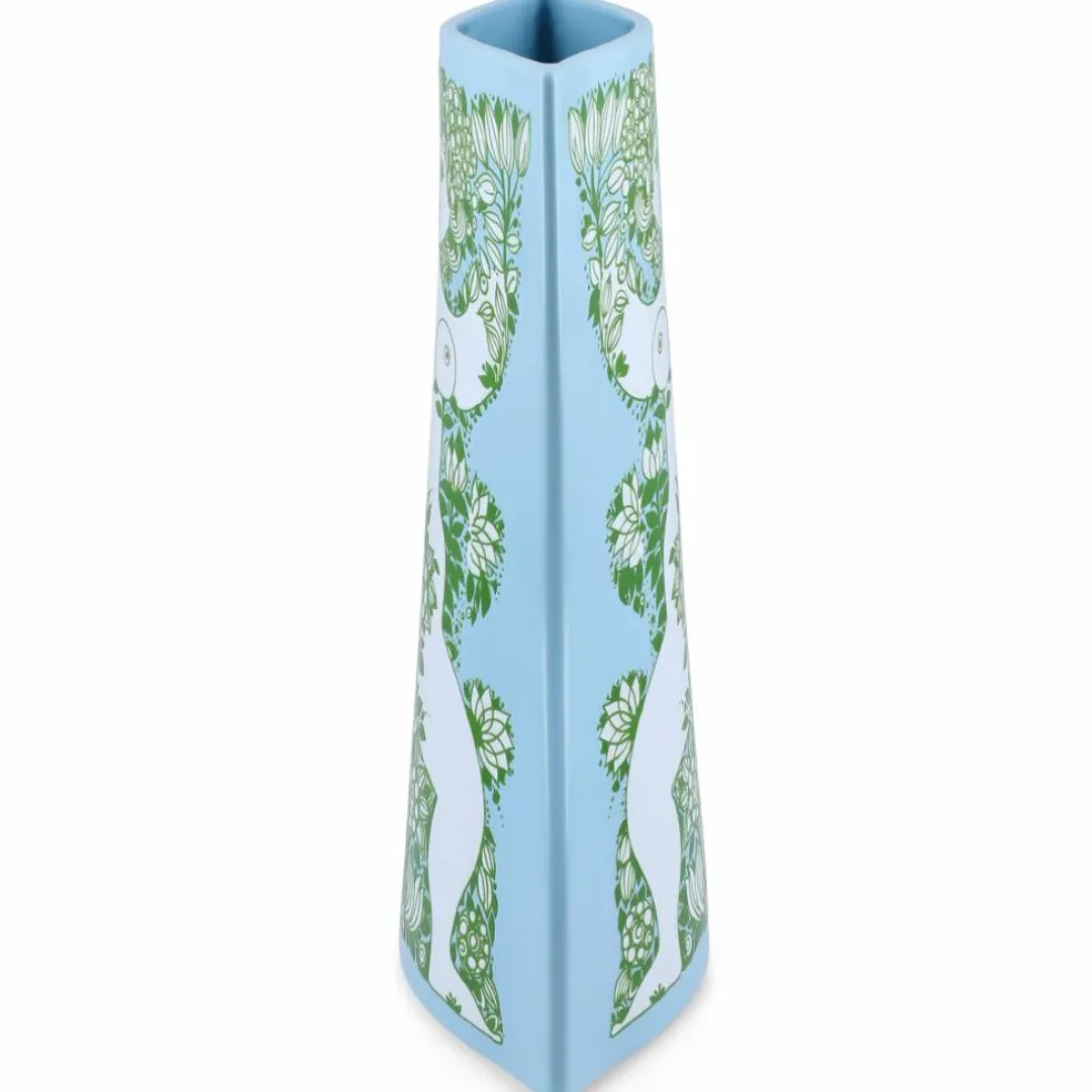 Nina vase 28,5 cm, lyseblå/grønn