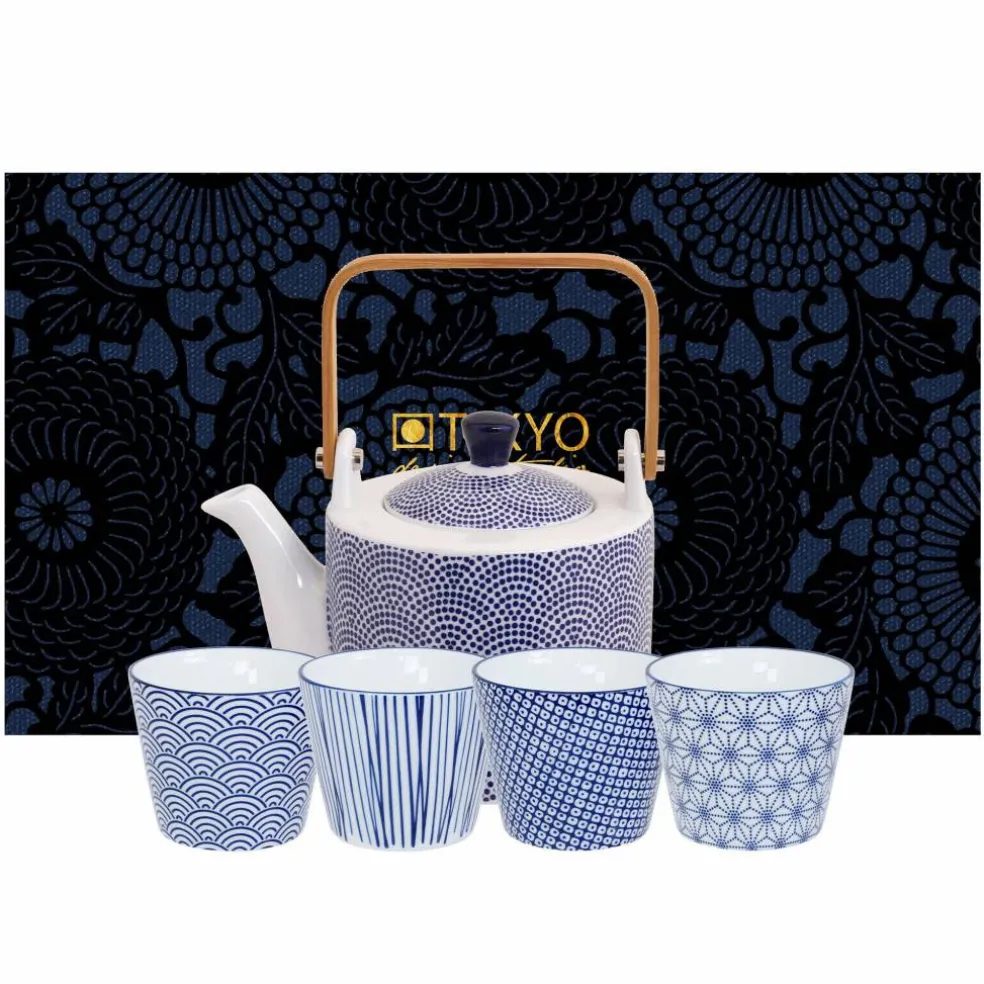 Nippon Blue sett med tekanne og kopper