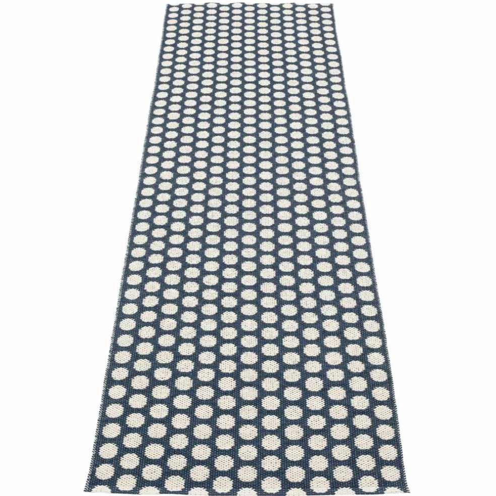 Noa gulvteppe 70 cm x 250 cm, dark blue/vanilla