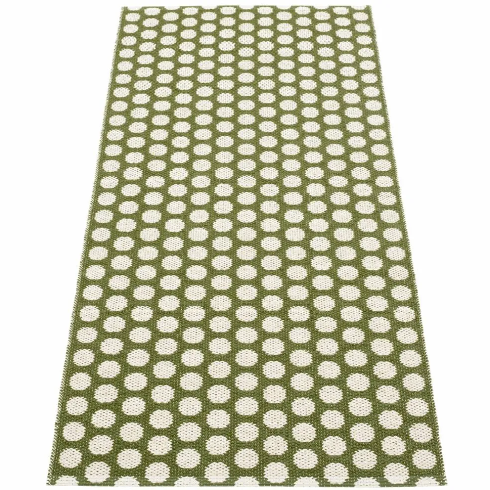 Noa gulvteppe 70 cm x 150 cm, dark olive/vanilla