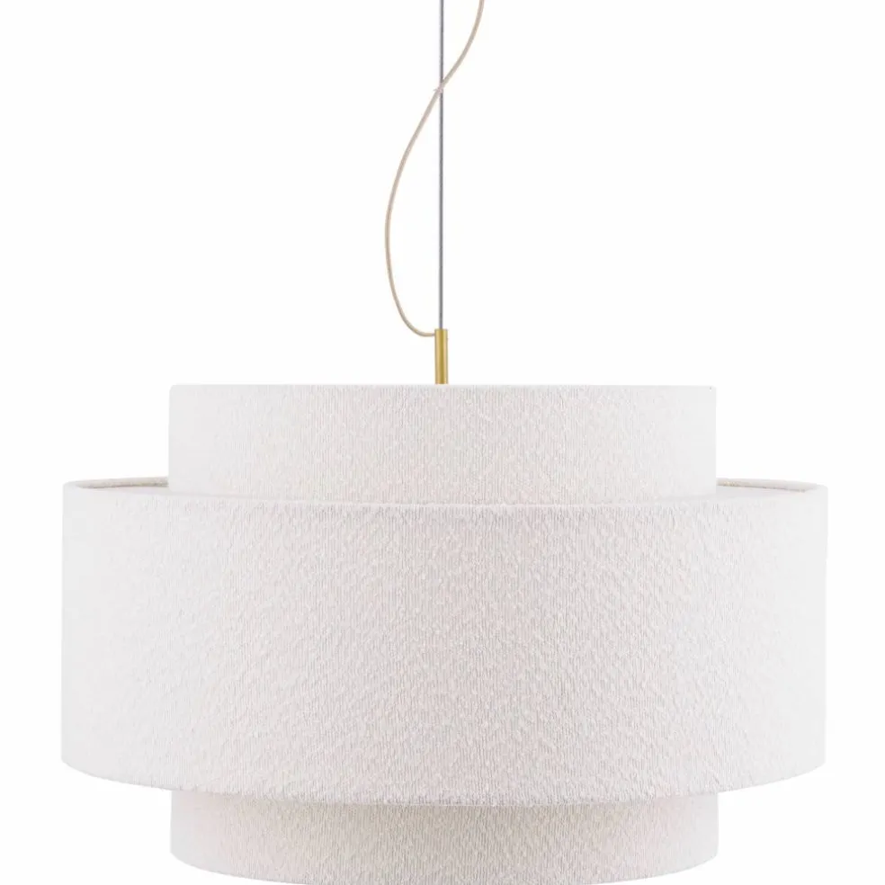 Noah Bouclé pendellampe 70 cm, hvit