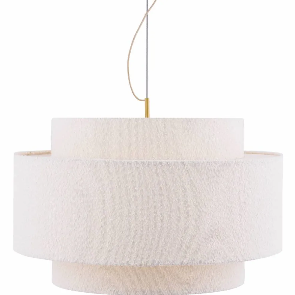 Noah Bouclé pendellampe 70 cm, hvit
