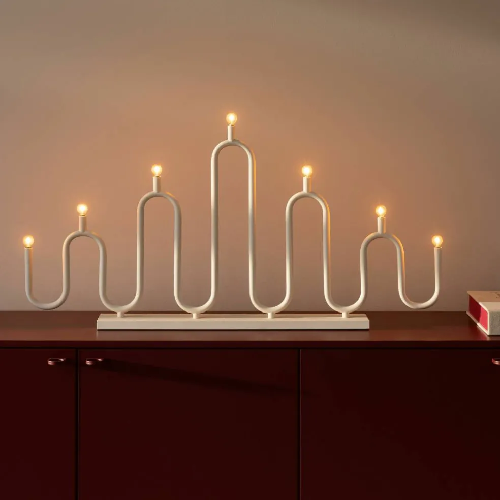 Noel 7 adventsstake, hvit