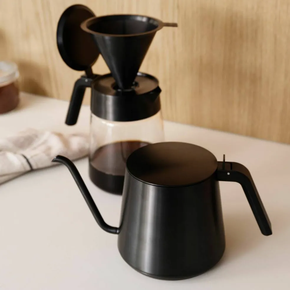 Nohr gåsehals vannkoker, black metallic