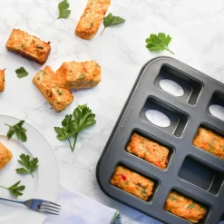Non-stickbrett for 12 mini rektangulære bakverk Avtakbar Bunn