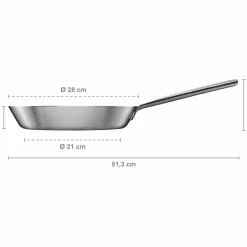 Norden stekepanne uten belegg 24 cm, rustfritt stål