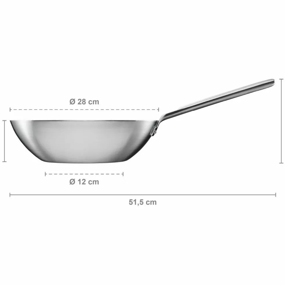 Norden ubelagt wokpanne 28 cm, rustfritt stål