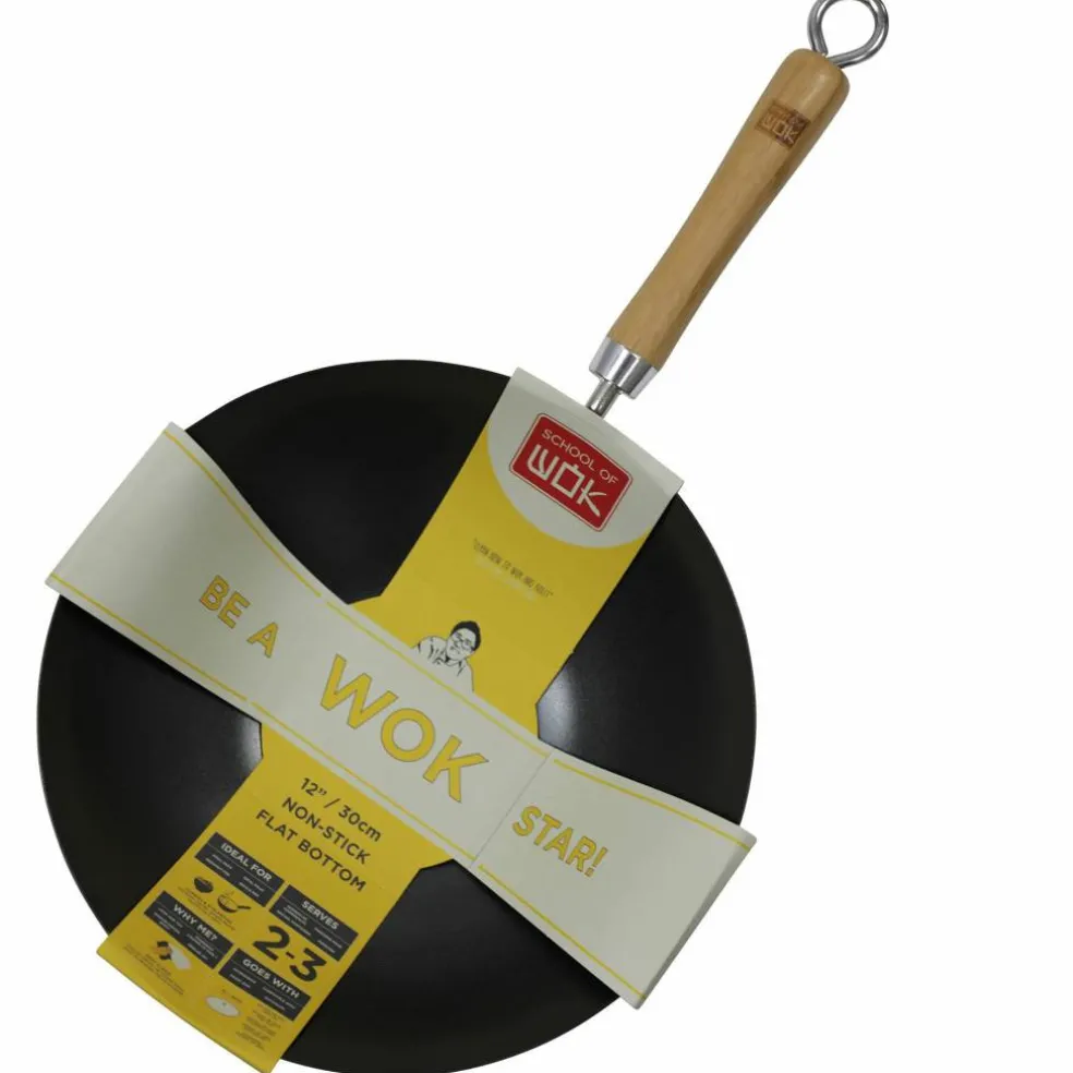 NS Wok karbonstål, svart 36 cm.