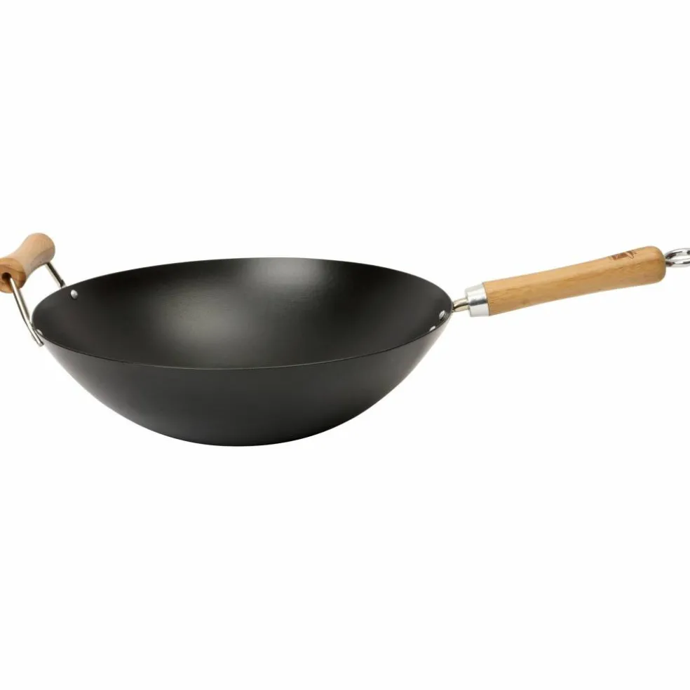 NS Wok karbonstål, svart 36 cm.