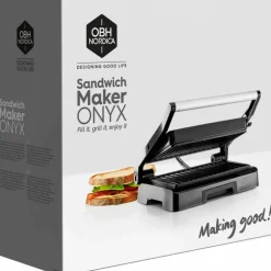 Onyx panini- og sandwichgrill, svart