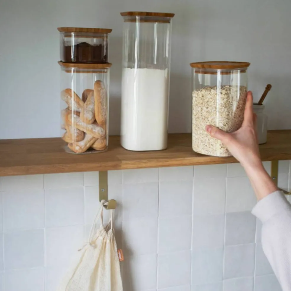 Oppbevaringsglass med bambuslokk 1400 ml