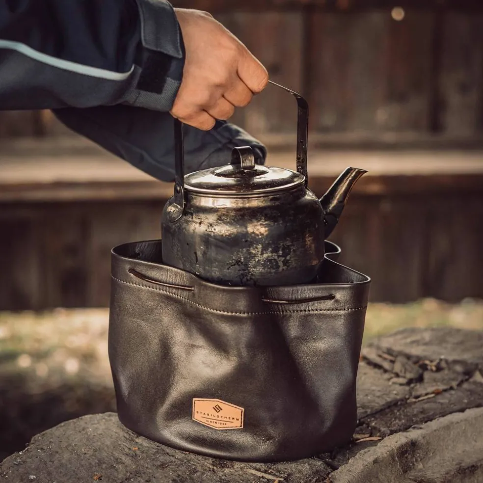 Oppbevaringspose til kaffekanne, lær