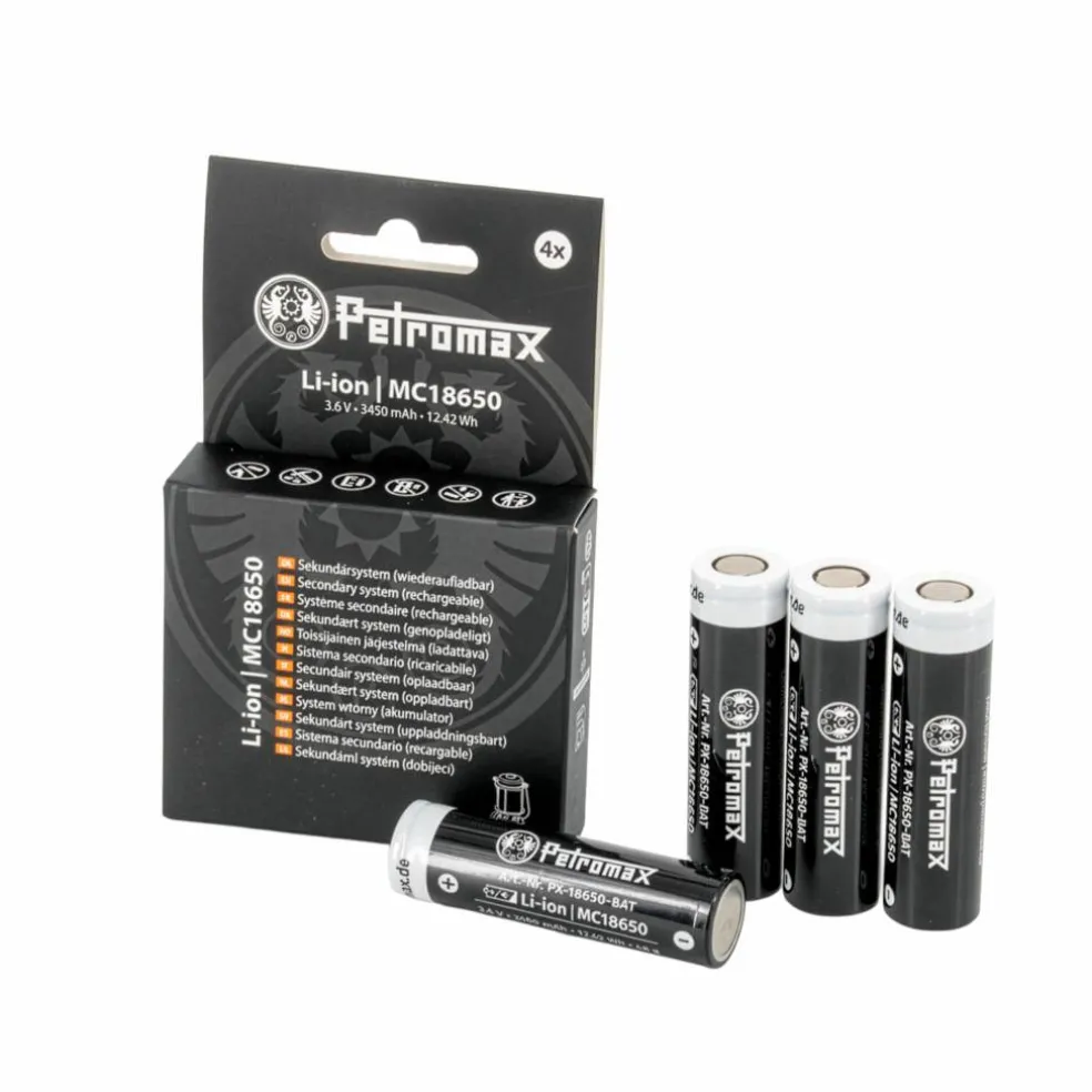 Oppladbare batterier 18650, 4 stk.