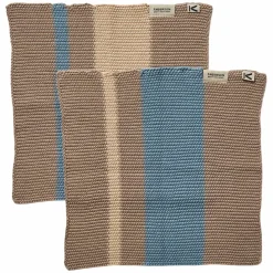 Oppvaskklut 27 × 27 cm 2-pakning, beige/blå