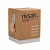 Original sett med rivjern, saltstein og bordstativ i eik