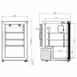 Outdoor Collection frittstående ølkjøleskap 63 liter, rustfritt stål