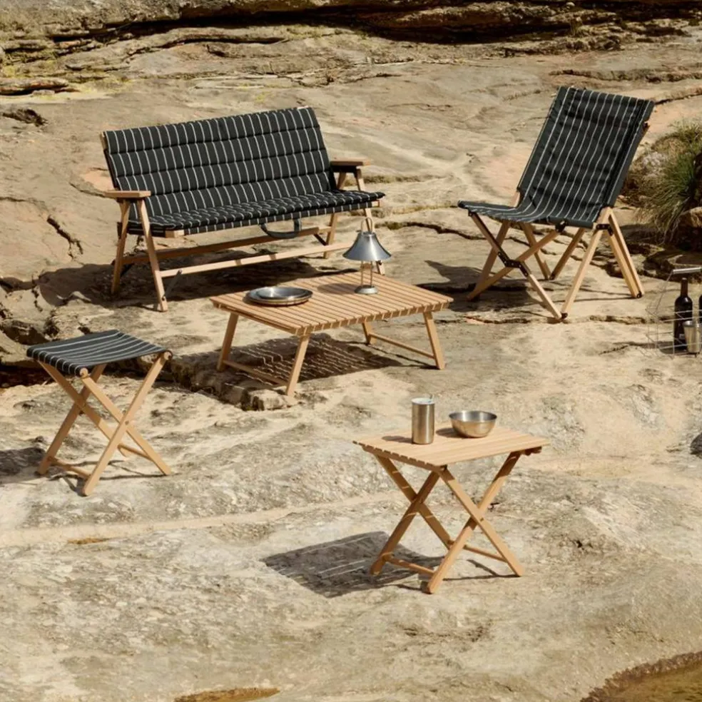 Outdoor Market sammenleggbar krakk, svart/beige