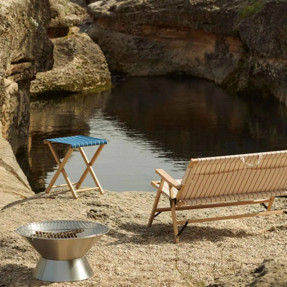 Outdoor Market sammenleggbar krakk, svart/beige