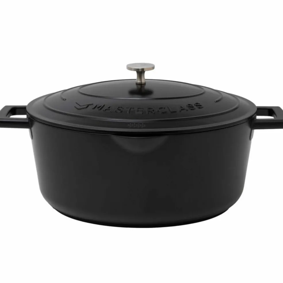 Oval non-stick-gryte 6 liter, svart