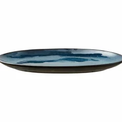 Ovalt fat 36x25 cm svart/mørkeblå