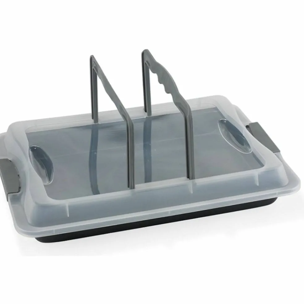 Ovnsform med lokk 42x29cm Grå