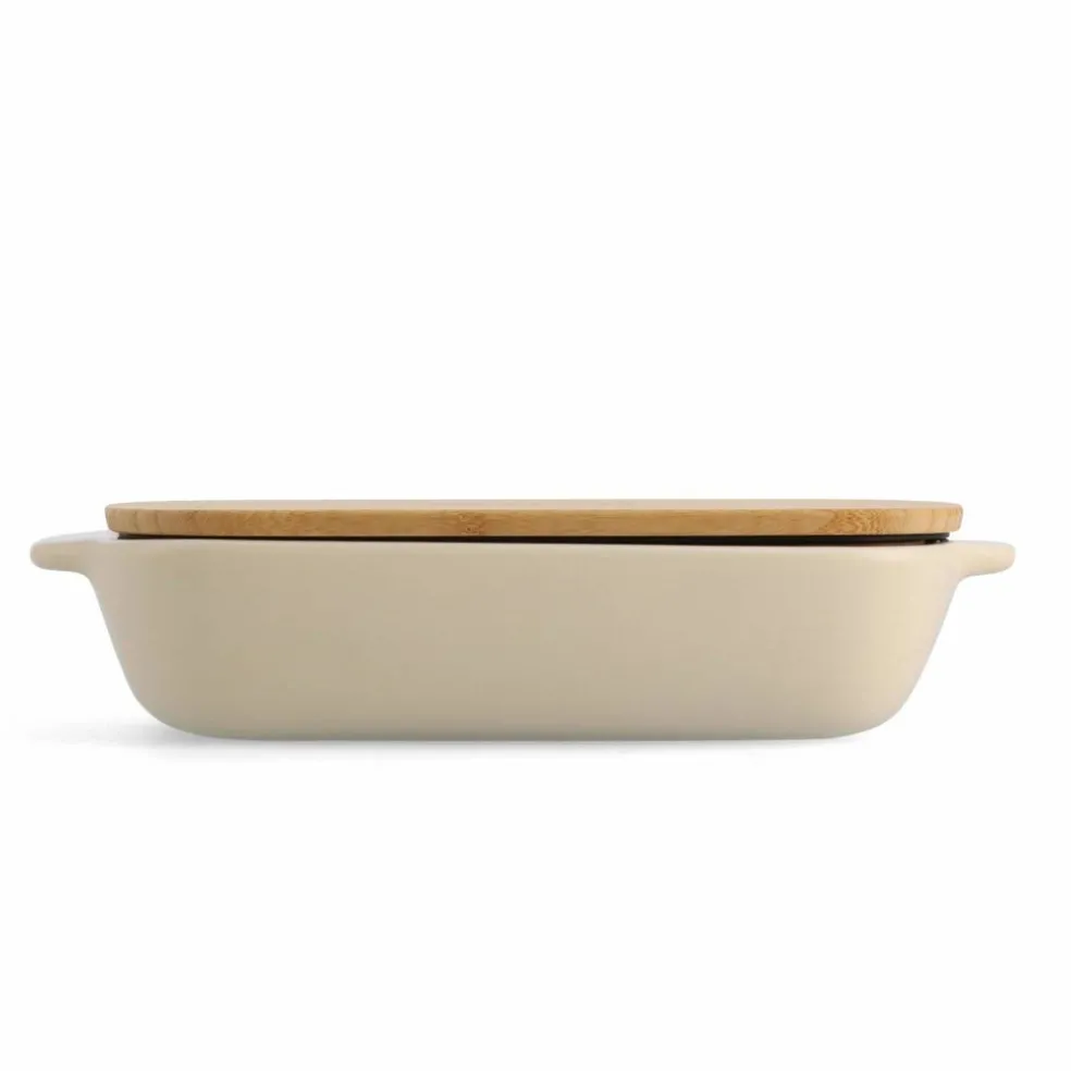 Ovnsform med lokk 31 x 18,5 x 6 cm, creme