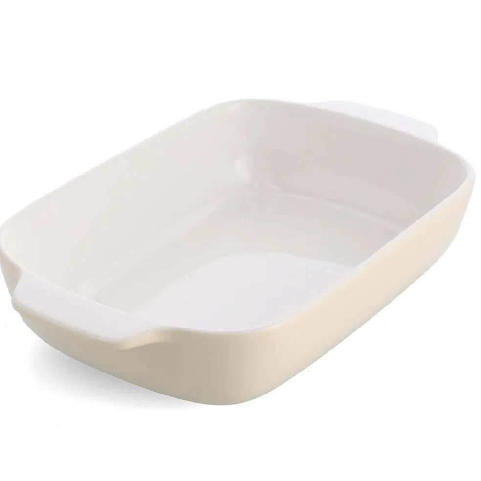 Ovnsform med lokk 39x23,5x7,5 cm, creme