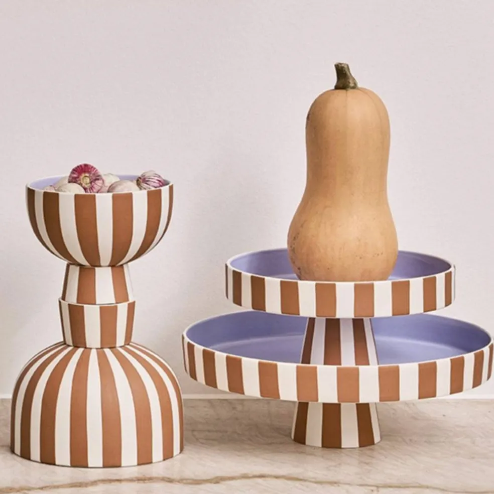 OYOY Toppu serveringsfat 27 cm, caramel/lavender