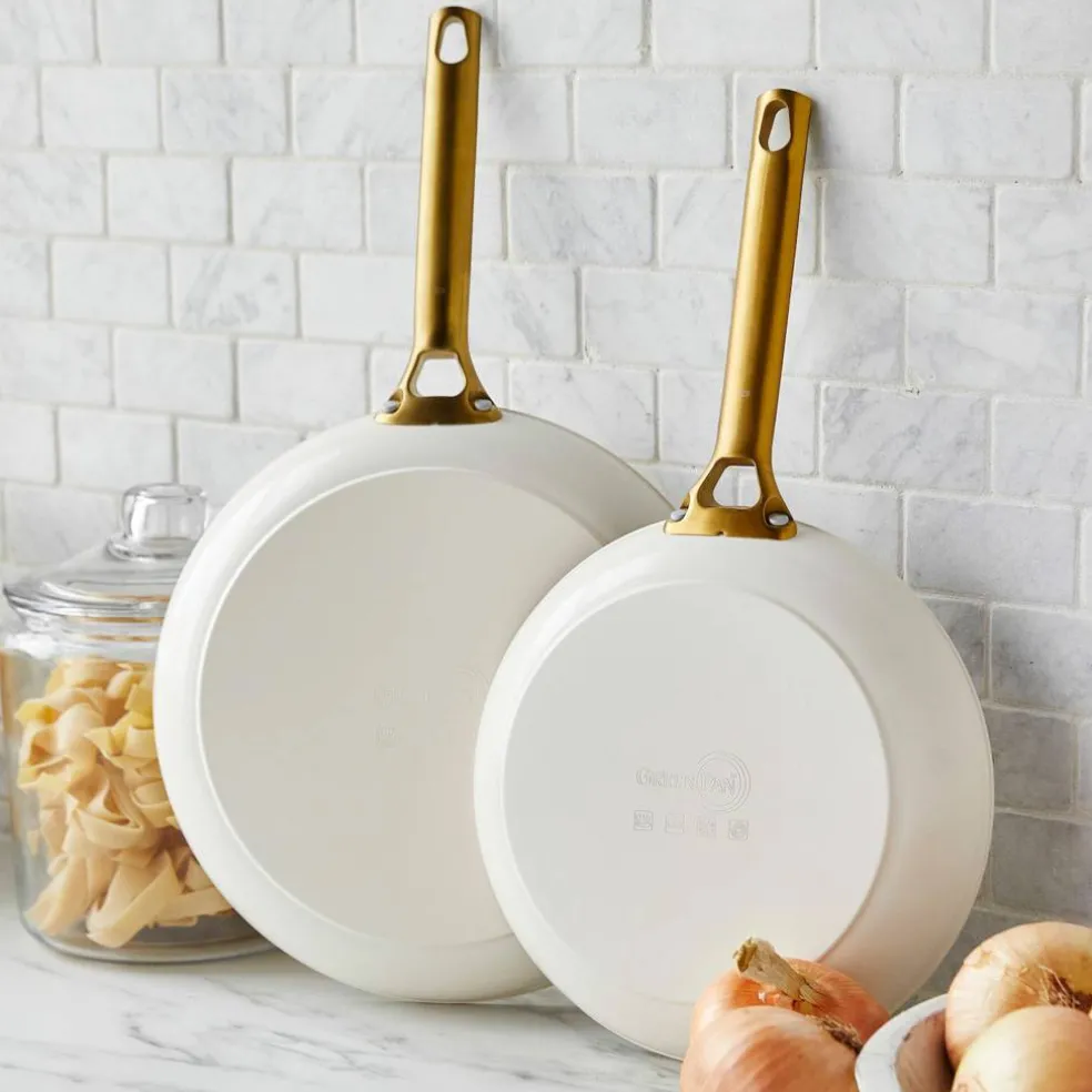 Padova stekepannesett 24 + 28 cm, cream