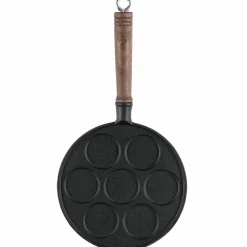 Pannekakepanne med trehåndtak