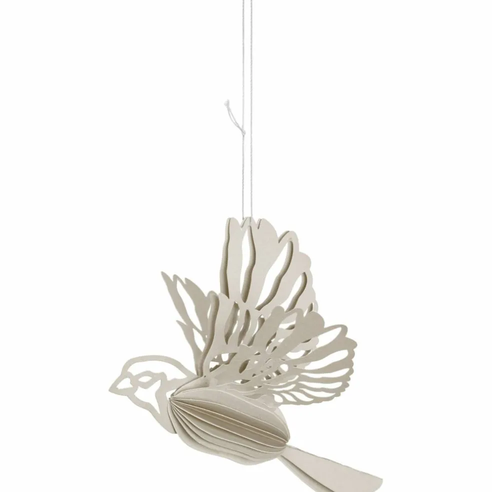 Paper Bird ornament 2-pack, coffee