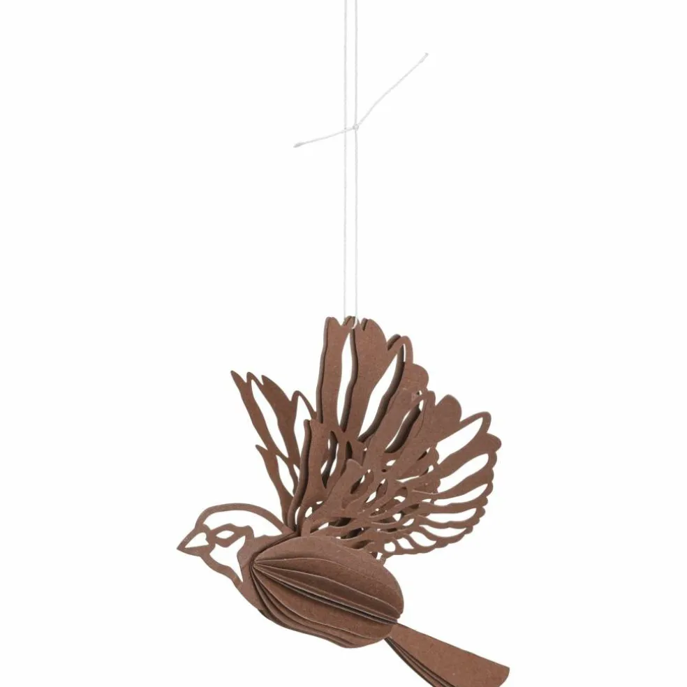 Paper Bird ornament 2-pack, coffee