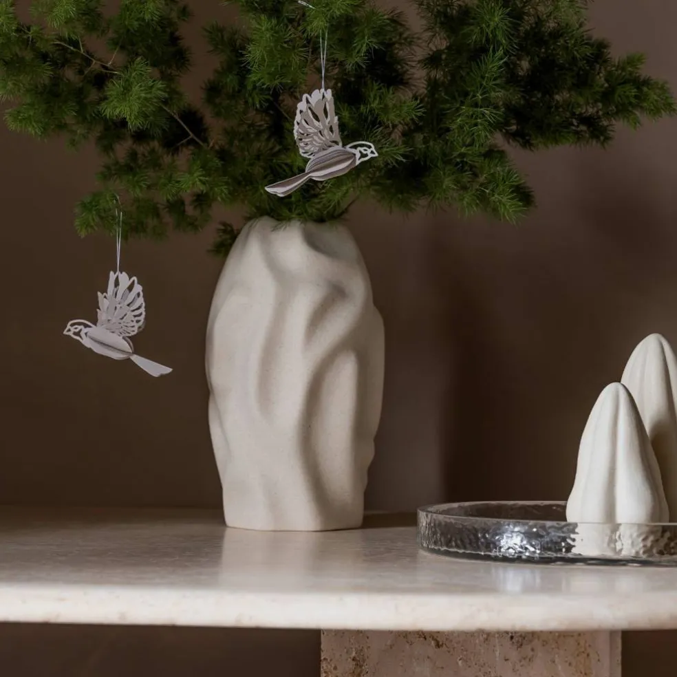 Paper Bird ornament 2-pack, coffee
