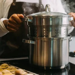 Pastagryte med dampinnsats + dørslag 7,5 liter