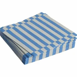 Pattern Lunch serviett, off-white/blue