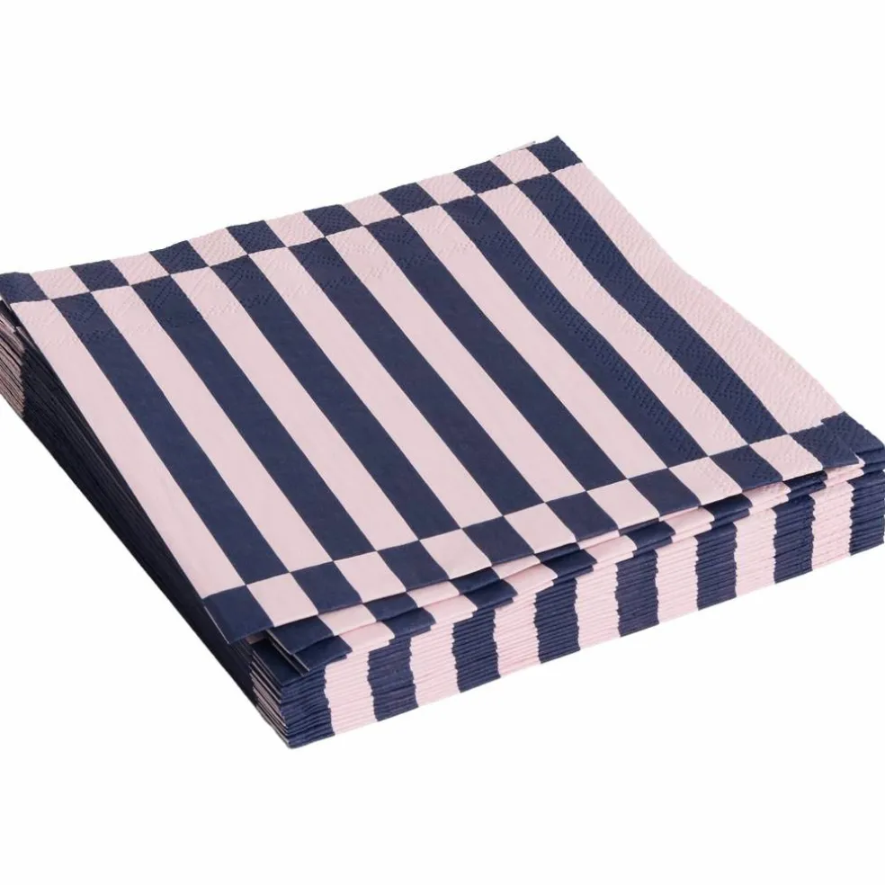 Pattern Lunch serviett, off-white/blue