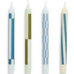 Pattern lys, light green/blue, 4 stk.